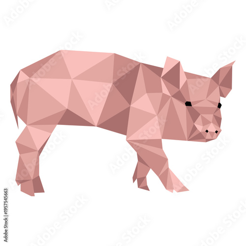 Pig snout hoof ear low poly