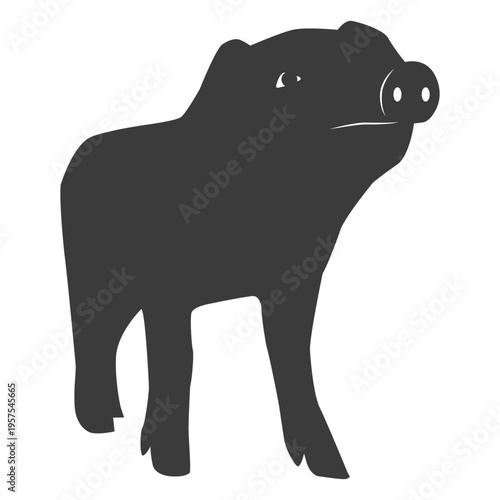 Pig snout hoof ear silhouette