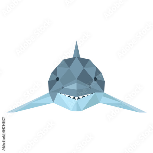 Shark fin tail tooth low poly