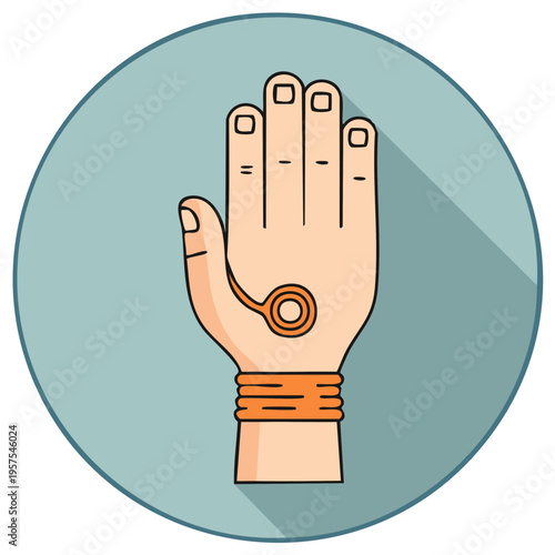 Stylized Hand Reading Palmistry Symbolism Mystic Spiritual Divination Art