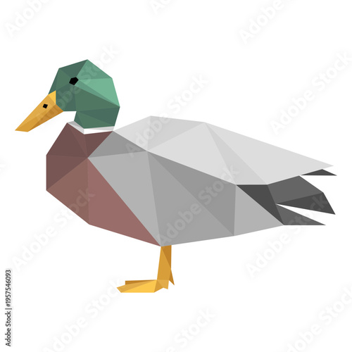 Duck side view lowpoly