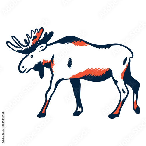 Duotone moose side view