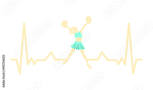 Heartbeat with cheerleader