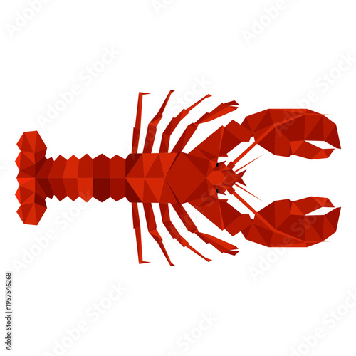 Lobster top view lowpoly