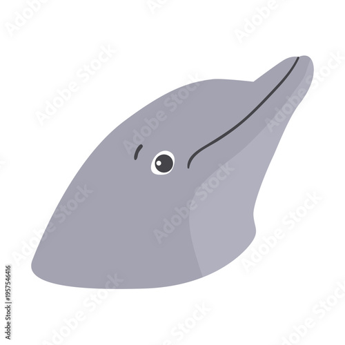 Dolphin head flat sticker