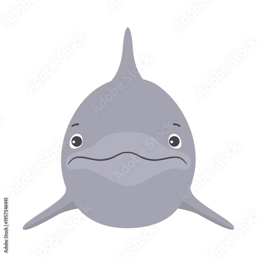 Dolphin flipper head flat sticker