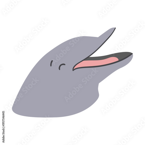 Dolphin laugh head flat sticker