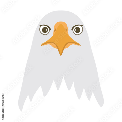 Eagle beak head flat sticker