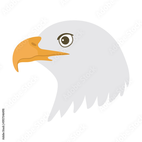 Eagle head beak flat sticker