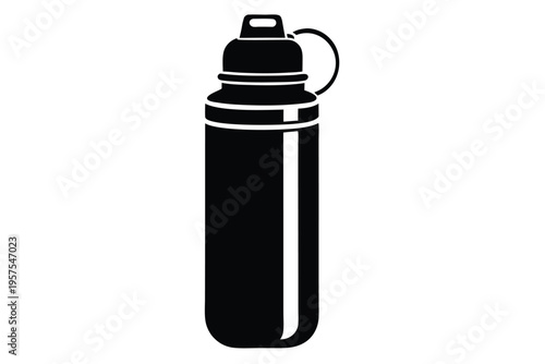 sports water bottle silhouette line art vector illustration