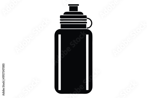 sports water bottle silhouette line art vector illustration