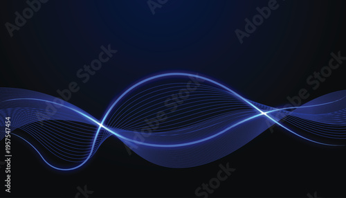Glowing blue neon wave background with flowing curved lines, futuristic digital energy streaks, and smooth abstract motion design for modern technology visuals.