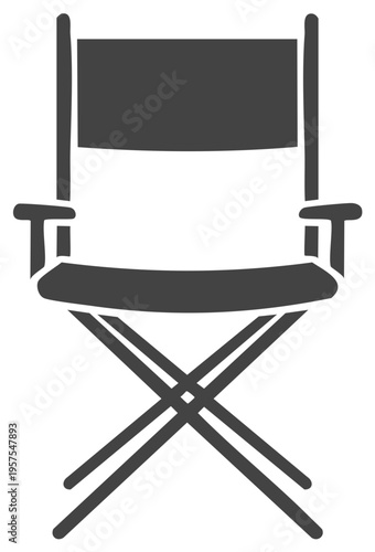 Director's Chair Graphic Illustration, Folding Seat, Film Industry Equipment, Performance Stage Furniture