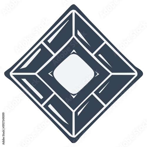 Abstract geometric rhombus pattern with internal divisions and a central square detail
