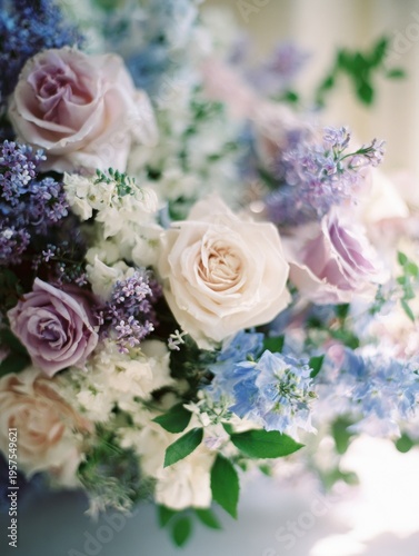Spring Bouquet Features Pastel Flowers in Bright Light With Soft Motion in Petals and a Clean Background Captured With a 50mm Lens