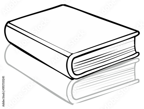 Closed Book Illustration with Reflection for Education and Learning Concepts