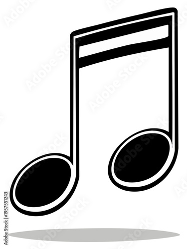 Musical Eighth Note Icon Graphic Symbol Melody Rhythm Illustration Song Key Clef