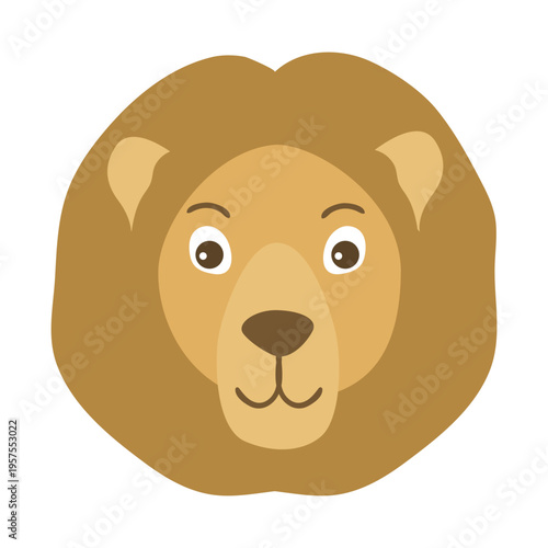 Lion head mane muzzle flat sticker