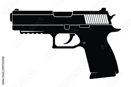 sig sauer p320 silhouette line art vector illustration