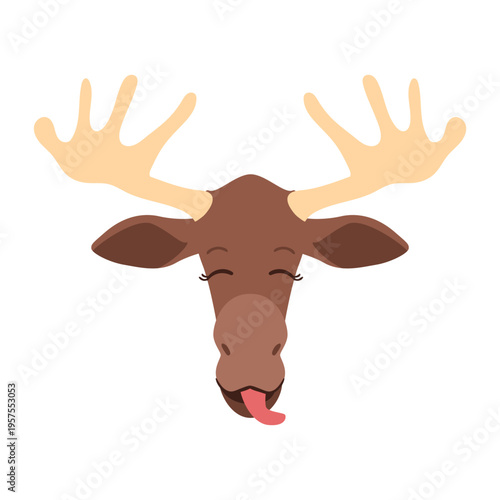 Moose elk tongue antler flat sticker