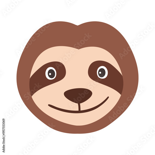 Muzzle sloth head flat sticker
