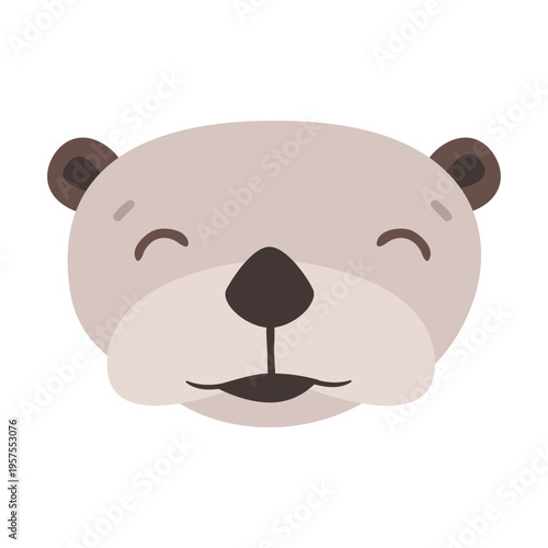 Otter happy head muzzle flat sticker