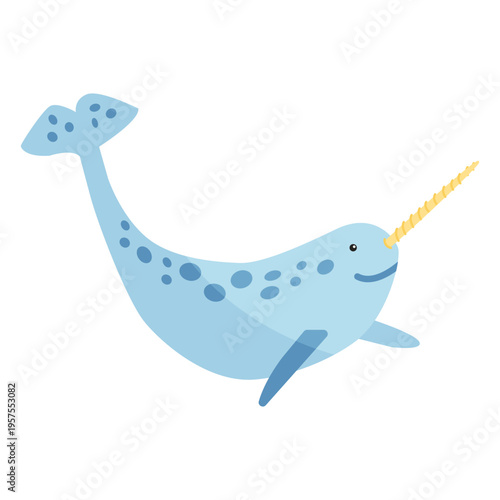 Narwhal tusk flipper tail flat