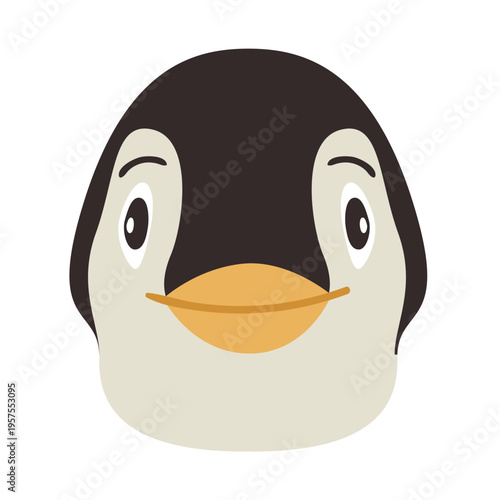 Penguin head beak flat sticker