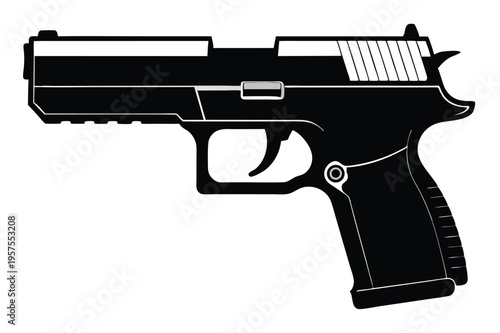 sig sauer p320 silhouette line art vector illustration