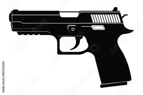 sig sauer p320 silhouette line art vector illustration