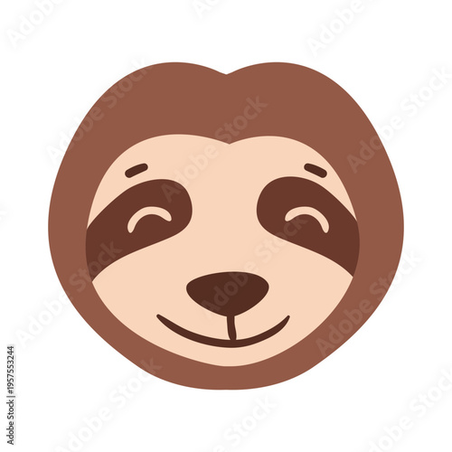 Sloth head muzzle flat sticker