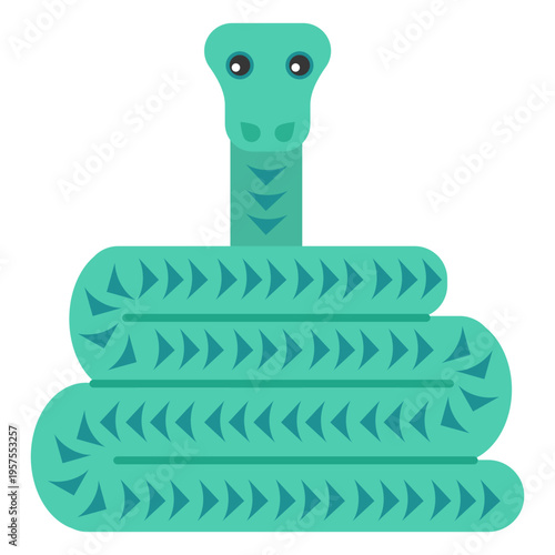 Snake reptile twisting long flat rounded geometric