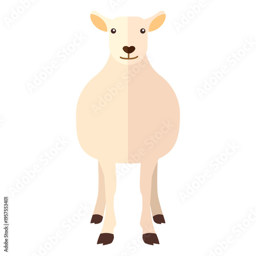 Wool sheep lamb hoof flat