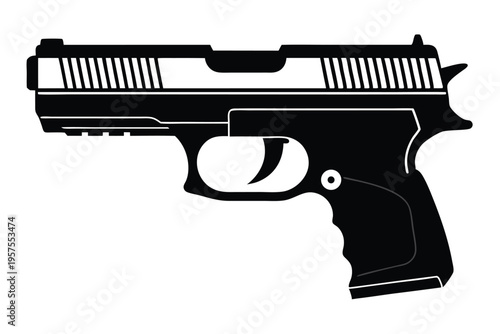 sig sauer p320 silhouette line art vector illustration