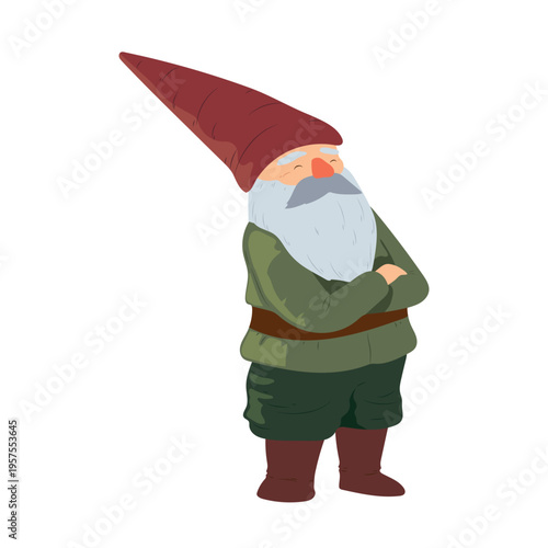 Gnome bearded man beard hat illustration