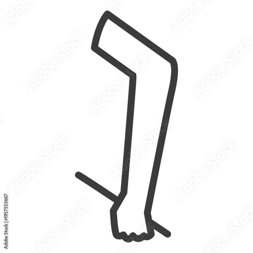 Hand arm elbow stick fist stroke