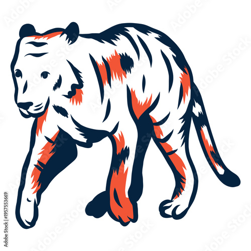 Illustrated duotone tiger