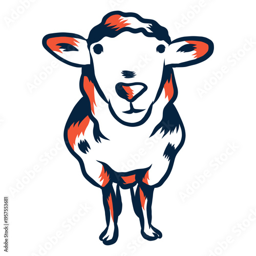 Illustrated duotone sheep