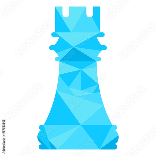 Rook castle chess low poly