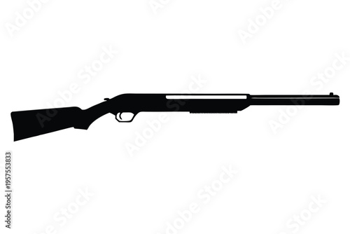 shotgun silhouette line art vector illustration