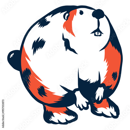 Wild beaver illustration