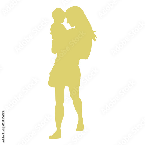 Child mother kid silhouette