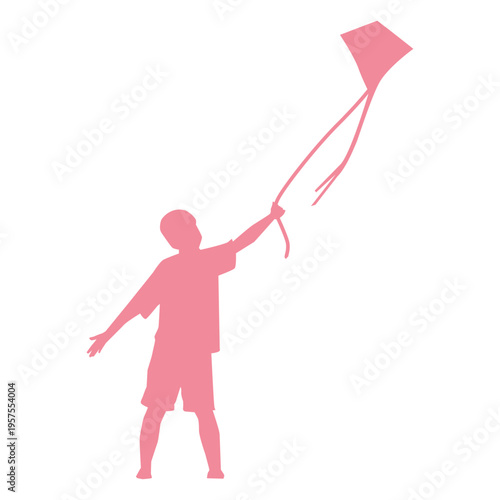 Child kid kite t shirt shorts silhouette