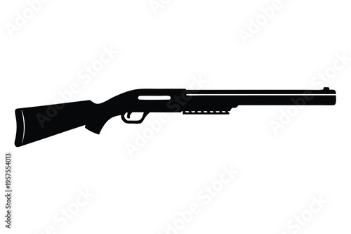 shotgun silhouette line art vector illustration