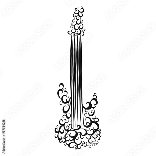 Electric guitar instrument swirl icon