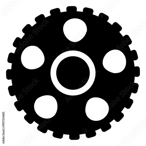 Gear gear wheel cogwheel pinion hole silhouette