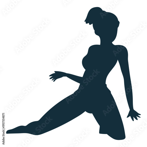 Gymnast flexibility acrobatics performance exercise silhouette