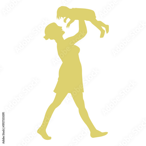 Kid mother child silhouette