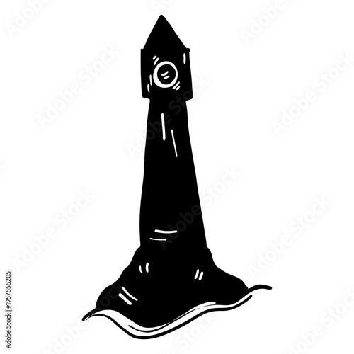 Lighthouse sea searchlight floodlight tower detailed silhouette