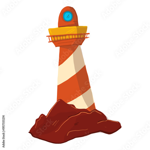 Lighthouse searchlight floodlight tower illustration